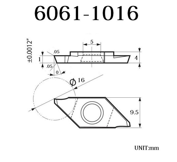 ABS Import Tools TiN COATED TKF16R100 S RIGHT HAND...