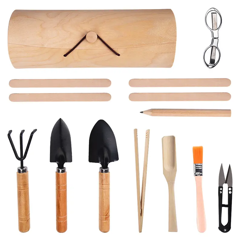 Wholesale Iron Wooden Handle Flower Home Potted Plants Set Gardening Combination Tool Set