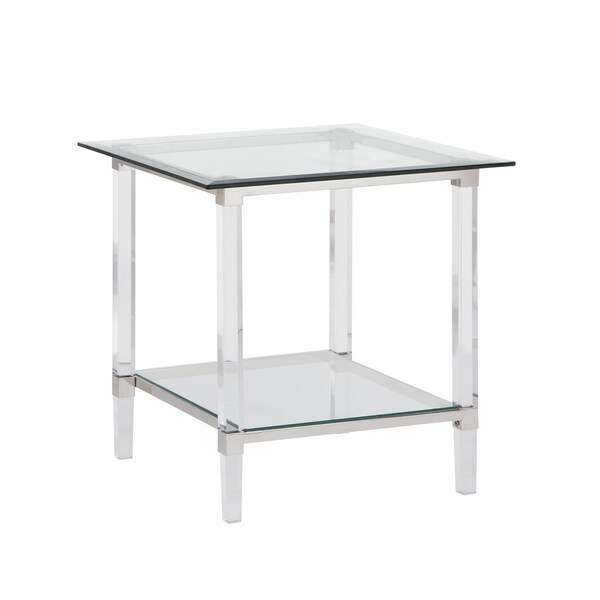 Best Quality Furniture Coffee， End， and Console Tables with Clear Glass Top and Acrylic Legs