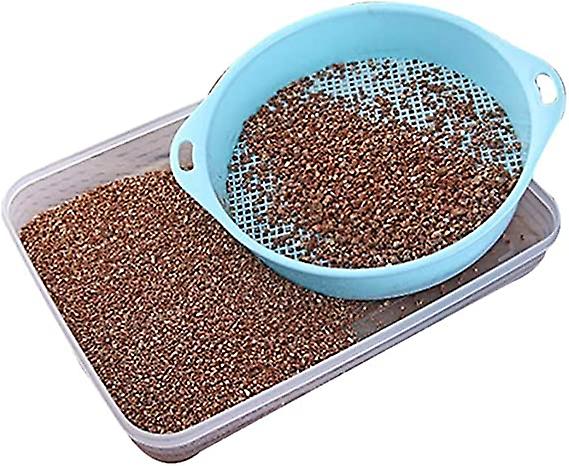 Rotary Soil Sieve Plastic Soil Sieve Round Mesh Garden Sieve Sand Sifter Sieves Gardening Seeding Cultivation Tool With Armrests Blue For Kids Adult H