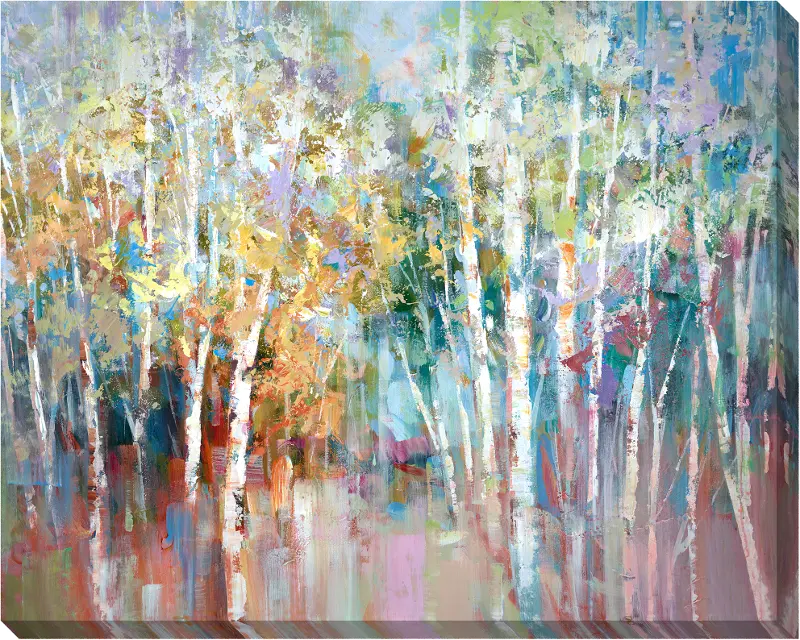 Multi Color Quakies Trees Canvas Wall Art