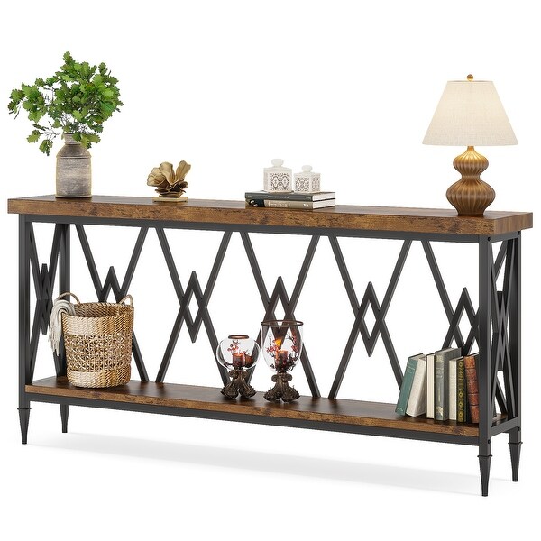 70.9 Inche Long Console Sofa Table Living Room，Entryway Hallway Accent Tables with Stylish Metal Frame