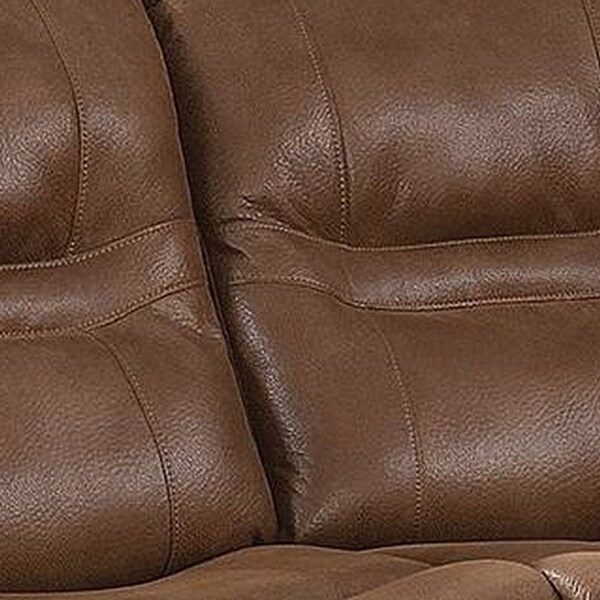 41 Inch leatherette Reclining Loveseat with USB Port， Brown