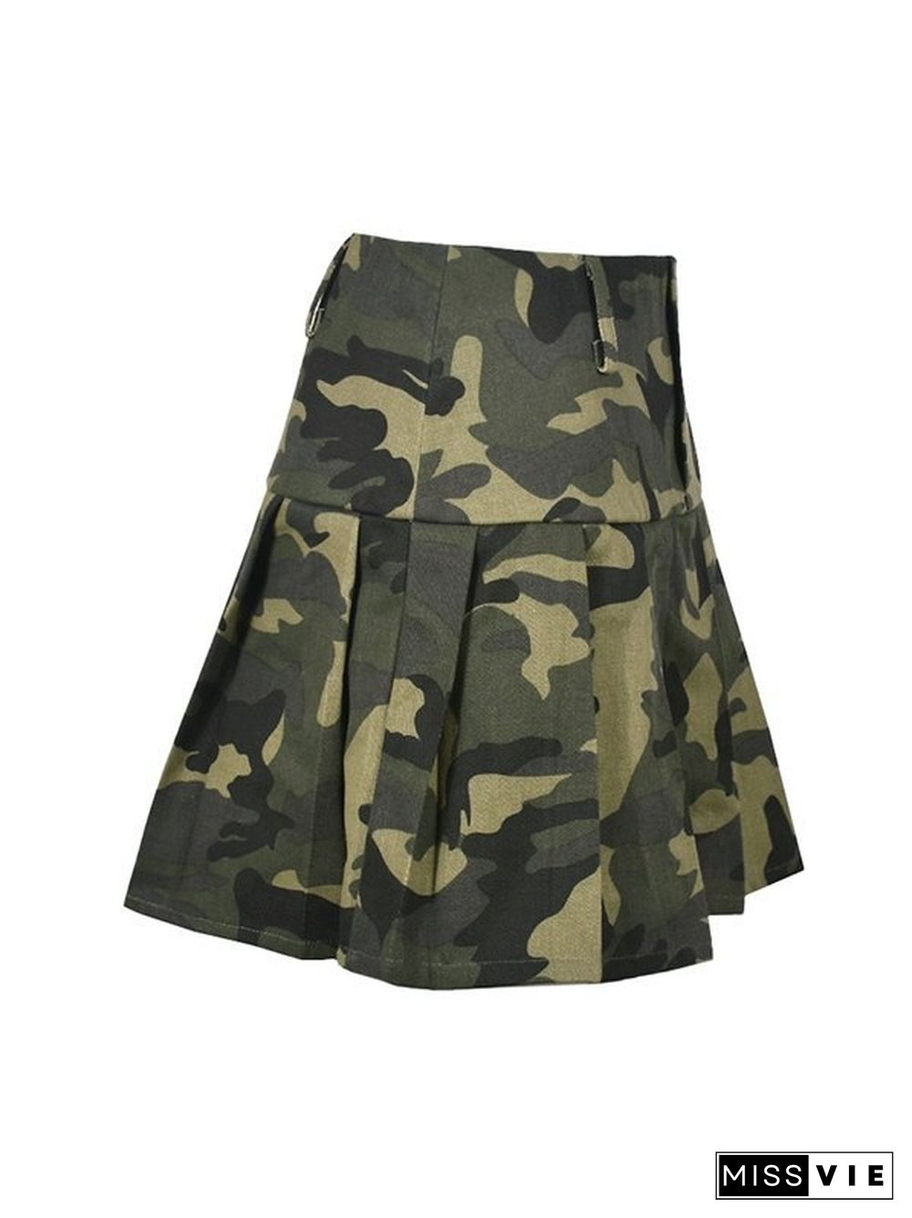 Fashion Camouflage Pleated Skirt