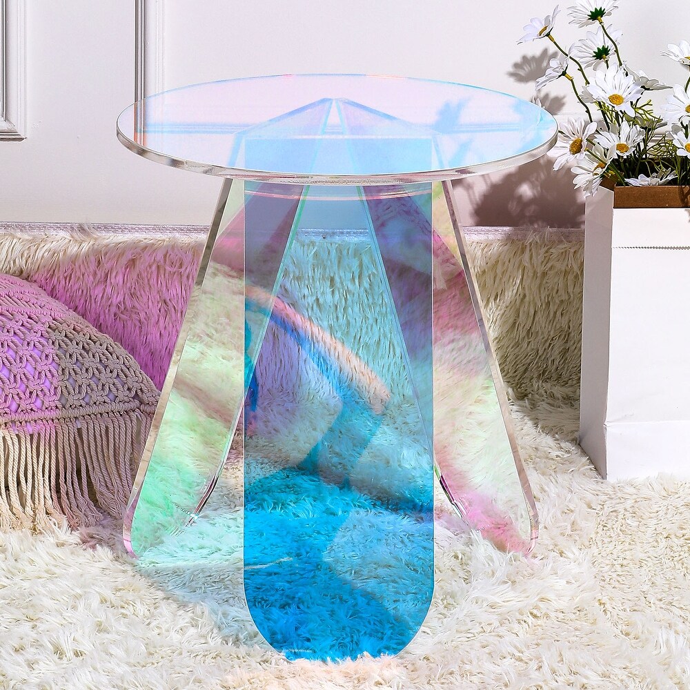 Creative Fully Assembled Acrylic Side Table Round End Table   17.32\