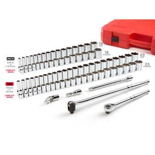 TEKTON 12 in. Drive 6-Point Socket and Ratchet Set (84-Piece 38 in. to 1-516 in. 10 mm to 32 mm) SKT25302