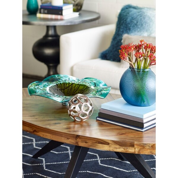 Aurelle Home Panko Oval Modern Rustic Coffee Table