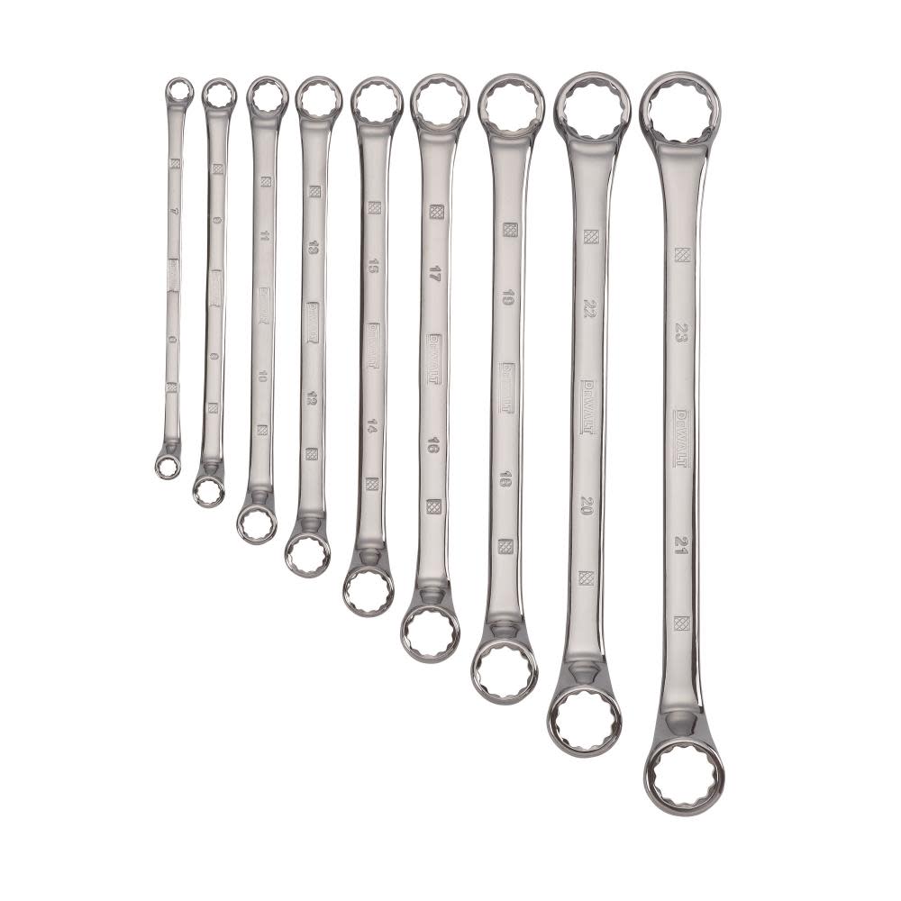 9 Piece Full Polish Offset Double Box Wrench Set