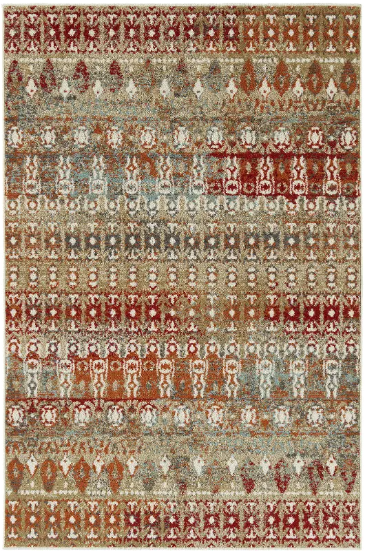 5 x 8 Medium Gold and Red Area Rug - Kavon