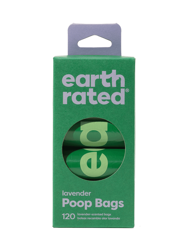 Earth Rated Lavender Scented Dog Waste Bags， 8 Refill Rolls 120-Count