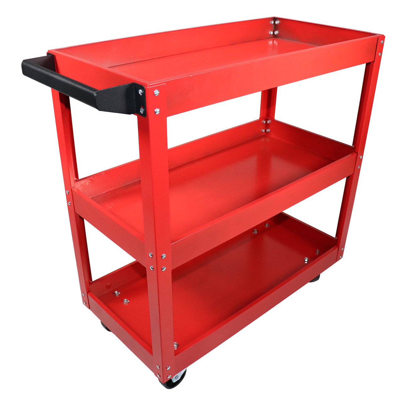 Dragway Tools 3 Tray Service Cart 150LB Load Capacity w/ Swivel Wheels