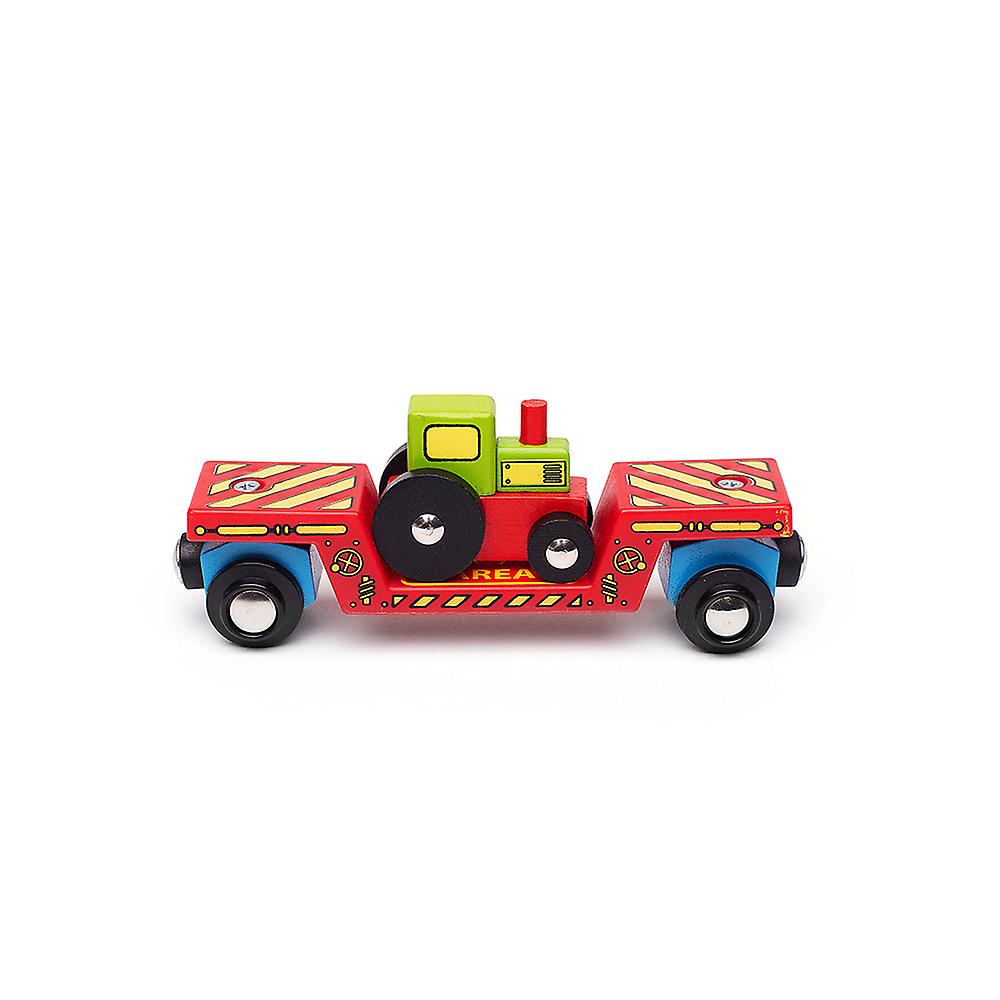 Bigjigs Rail Wooden Tractor Low Loader Engine Locomotive Train Railway