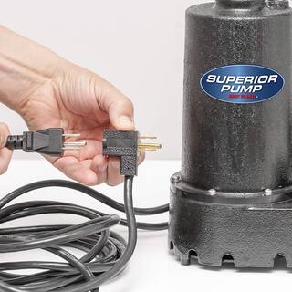 Superior Pump 13 HP Submersible Cast Iron Sump Pump with Vertical Float Switch 92352