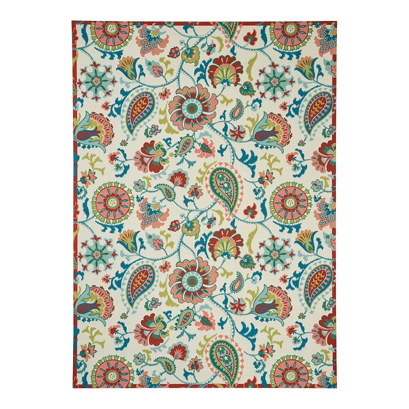 Waverly Sun N' Shade Paisley Indoor Outdoor Rug