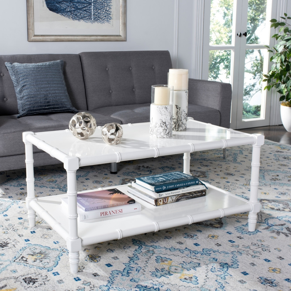 Mona Coastal Coffee Table White   Modern   Coffee Tables   by Virgil Stanis Design  Houzz