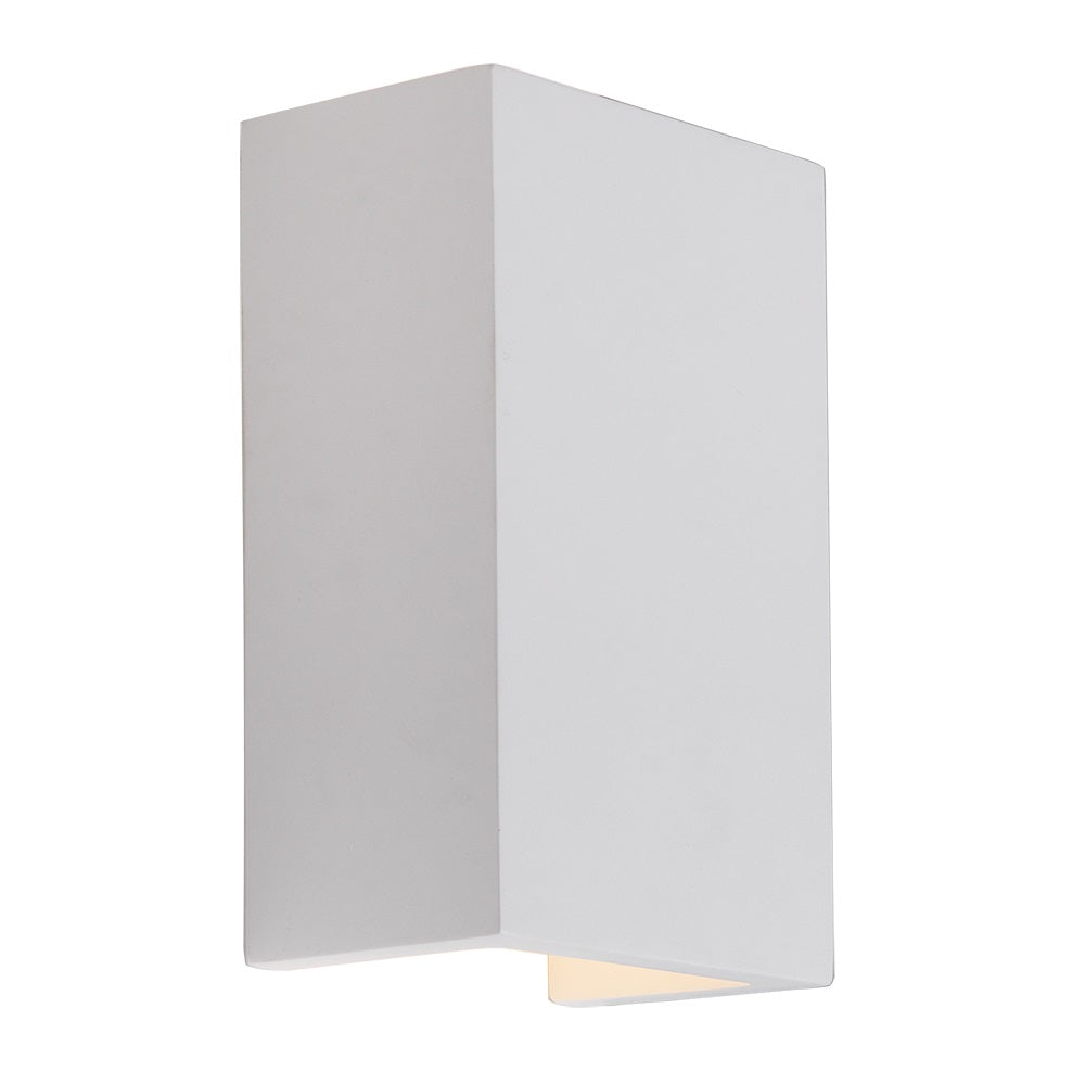 Oaks 8429 WH Siku White Gypsum Modern Up & Down Rectangular Wall Light 18cm