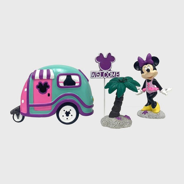 Disney 4pc Polyester stone Minnie Mouse Miniature Garden Set