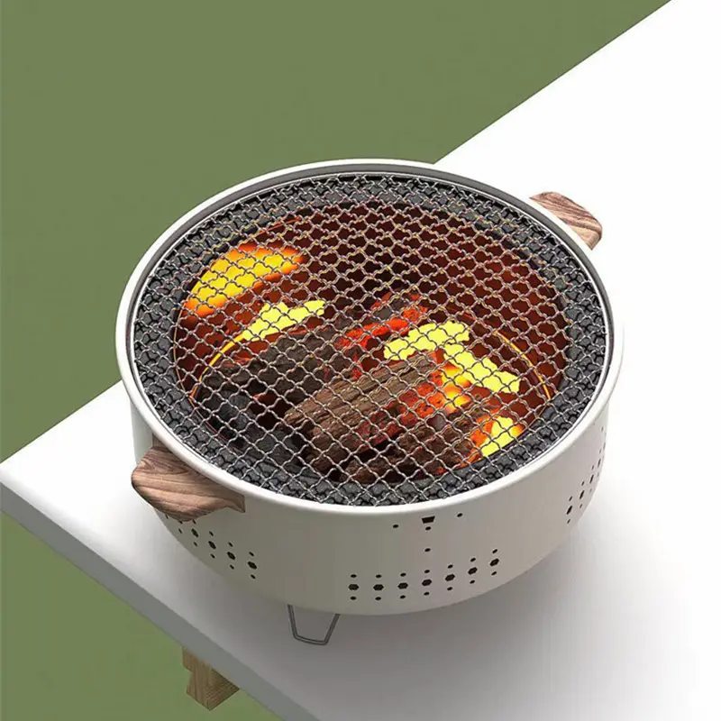 Outdoors Camping Picnic Indoor Party Cooking Round Portable Charcoal Stove Barbecue BBQ Charcoal Grill