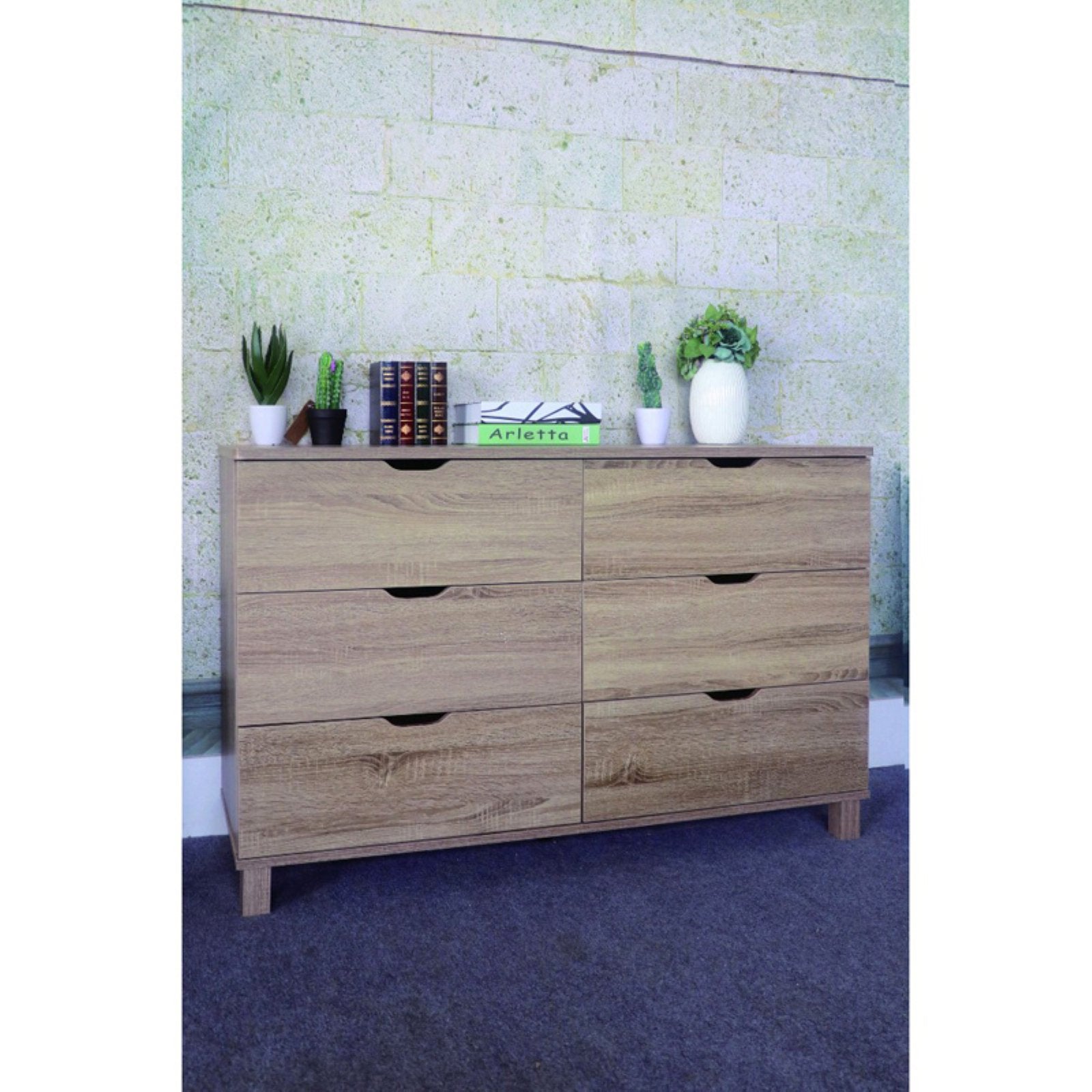 Benzara Commodious Brown 6 Drawer Dresser