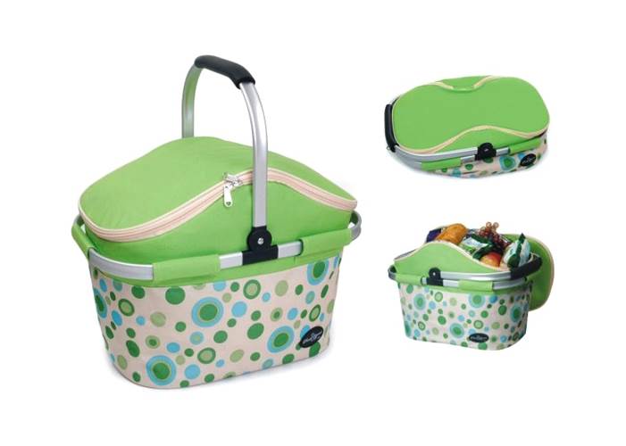 Collapsible Picnic Cooler Basket in Green