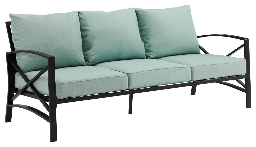 Kaplan Outdoor Metal Sofa   Contemporary   Outdoor Sofas   by Homesquare  Houzz