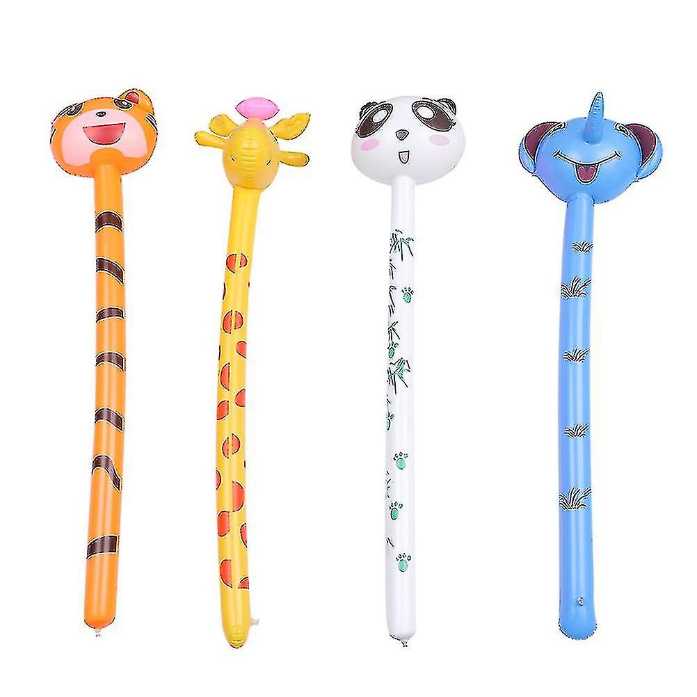 4pcs Inflatable Animal Stick Toys Creative Animal Balloons Kids Inflatable Toys