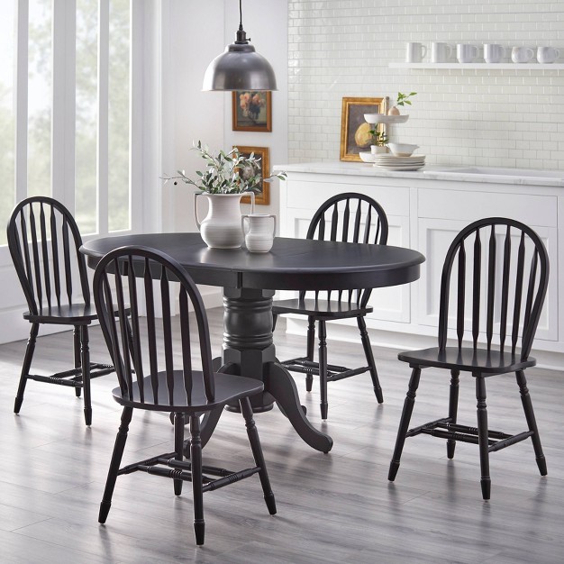 5pc Lancaster Dining Table Set Black Buylateral