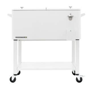 Permasteel 80 qt. White Outdoor Patio Cooler with Removable Basin PS-223-WT