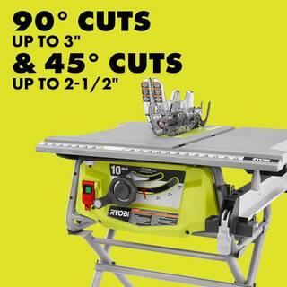 RYOBI 15 Amp 10 in. Compact Portable Corded Jobsite Table Saw with Folding Stand RTS12