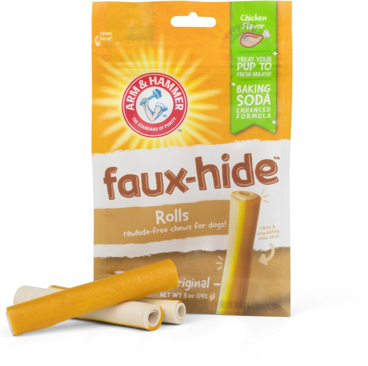 Arm and Hammer Faux-Hide Rolls Original Chicken Flavor Dog Dental Chews