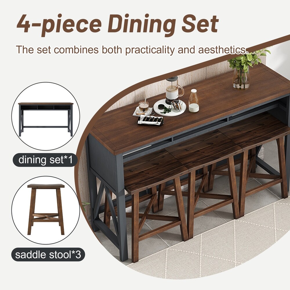 4 Piece Counter Height Dining Set  60\