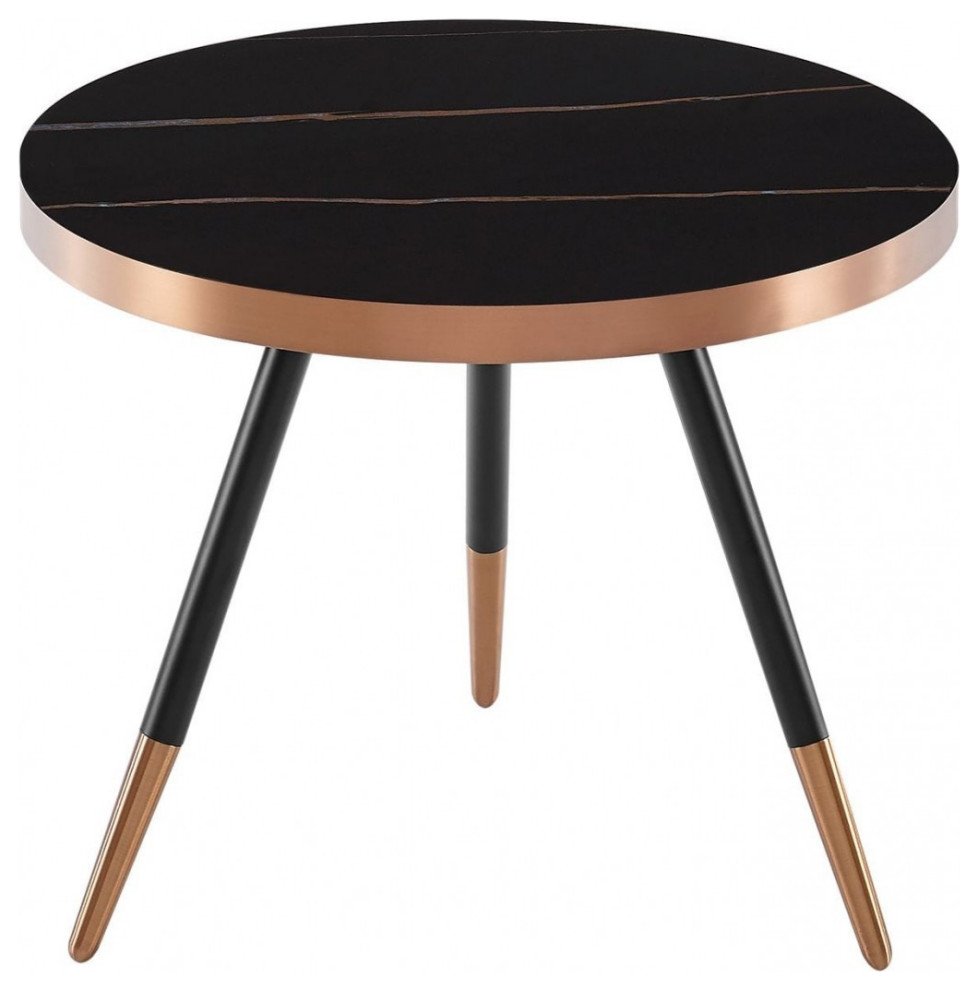 Modern Small Black and Gold Ceramic Coffee Table   Midcentury   Coffee Tables   by HomeRoots  Houzz