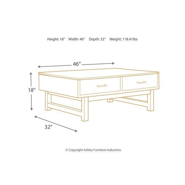 Mondoro Contemporary Lift Top Cocktail Table Grayish Brown