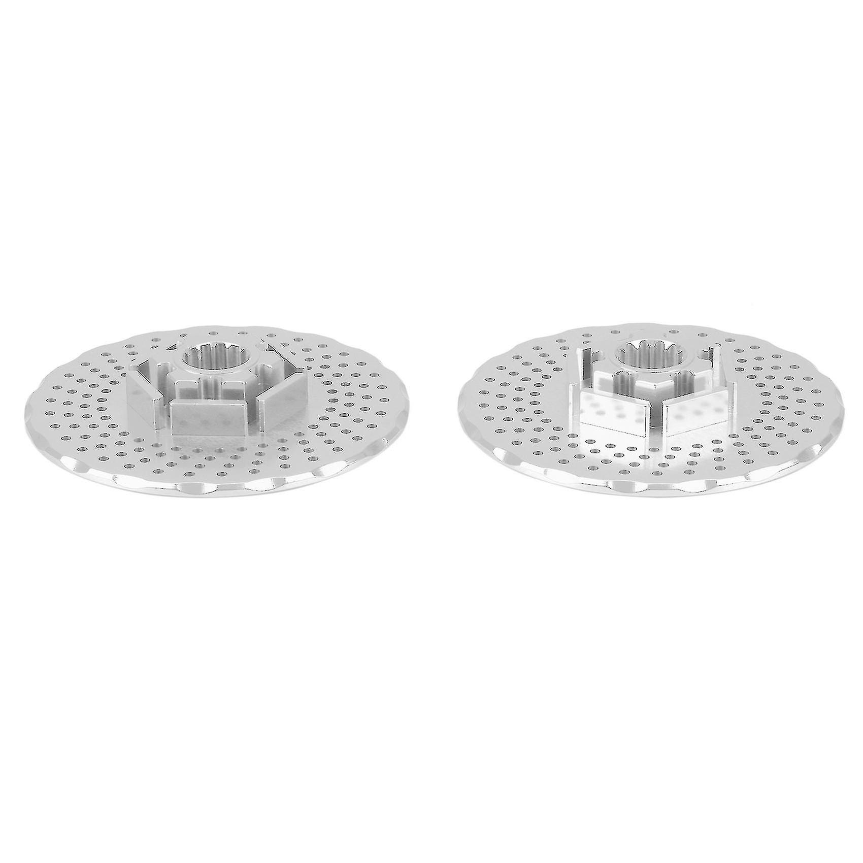 2pcs Metal Rear Wheel Brake Disc Hex Adapter Compatible With Traxxas，silver