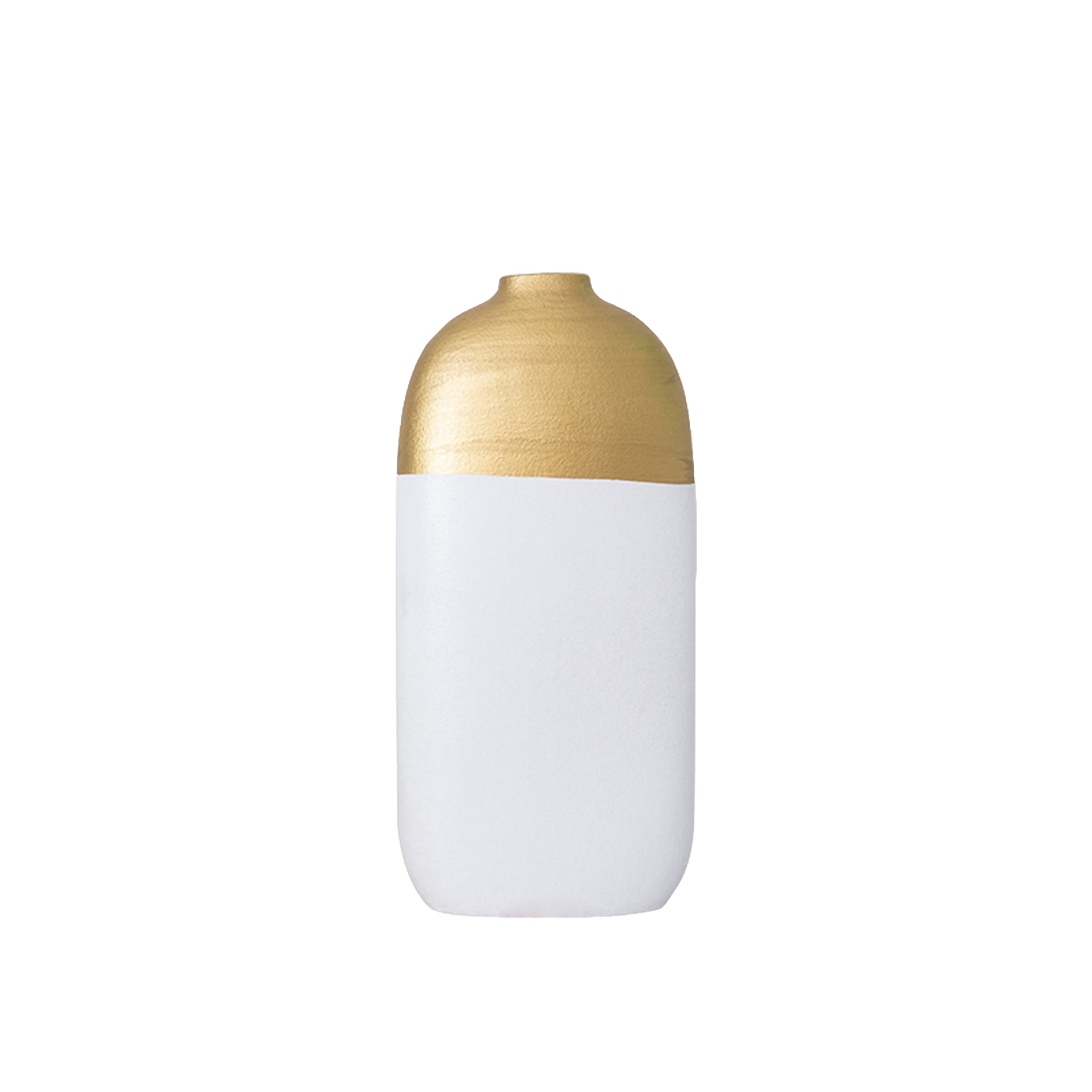 Golden Flat Shape Ceramic Vase-A Fa-D2105A