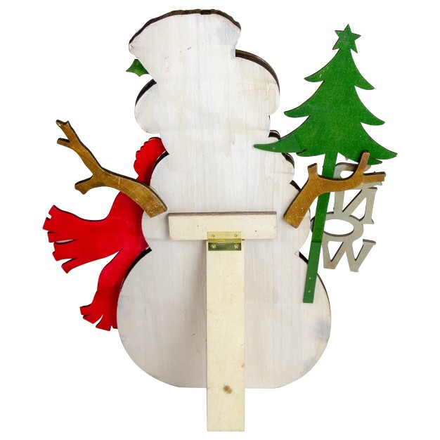 Snowman With x27 snow x27 Sign Wooden Christmas Decoration