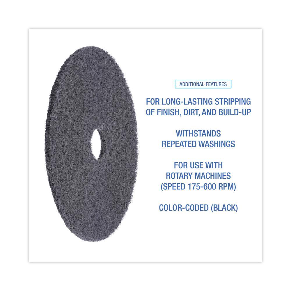 Boardwalk 20 in. Dia Grayish Black High Performance Stripping Floor Pads (5Carton) BWK4020HIP