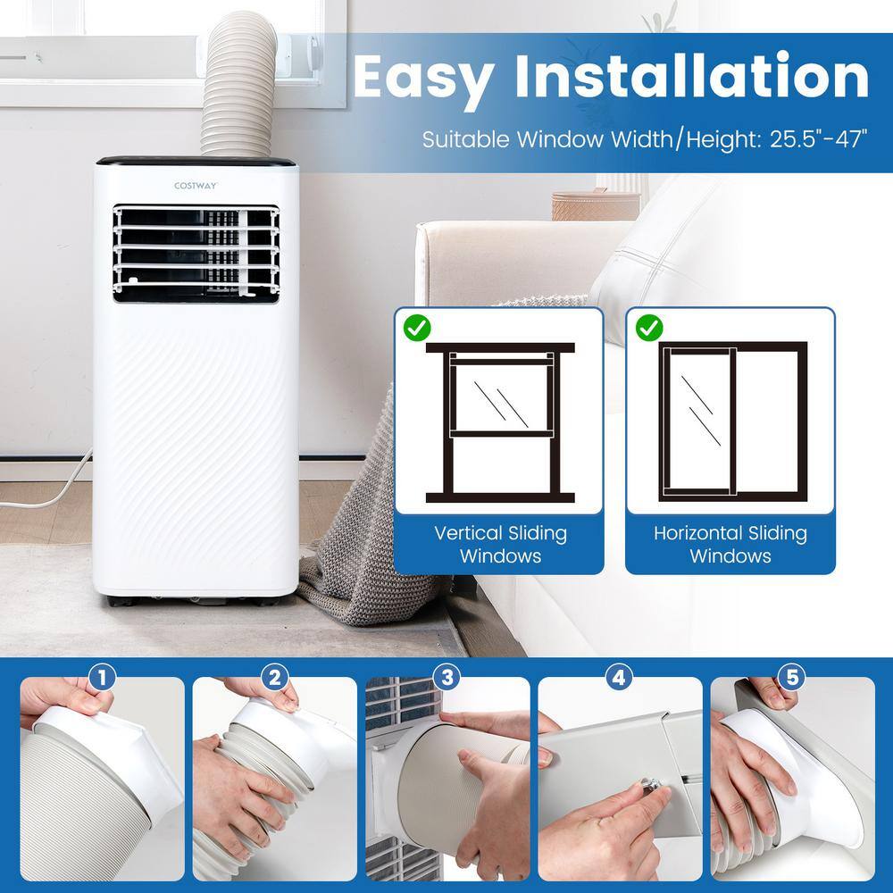 Costway 10000 BTU Portable Air Conditioner 350 Cu. Ft. 4-in-1 AC with Cool Fan Humidifier Sleep Mode FP10261US-BK