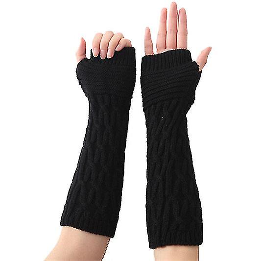 Women's Winter Half Gloves， Warm Arm Warmers Mittens(2pairs)