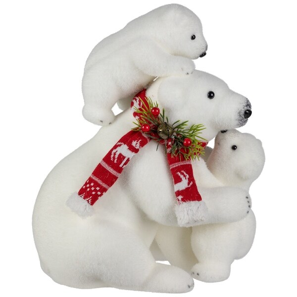 Mama Polar Bear and Cubs Christmas Figures