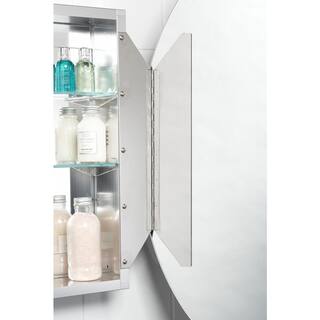 Croydex 21 in. W x 31 in. H Frameless Aluminum Surface-Mount Bathroom Medicine Cabinet with Easy Hang System WC101569YW