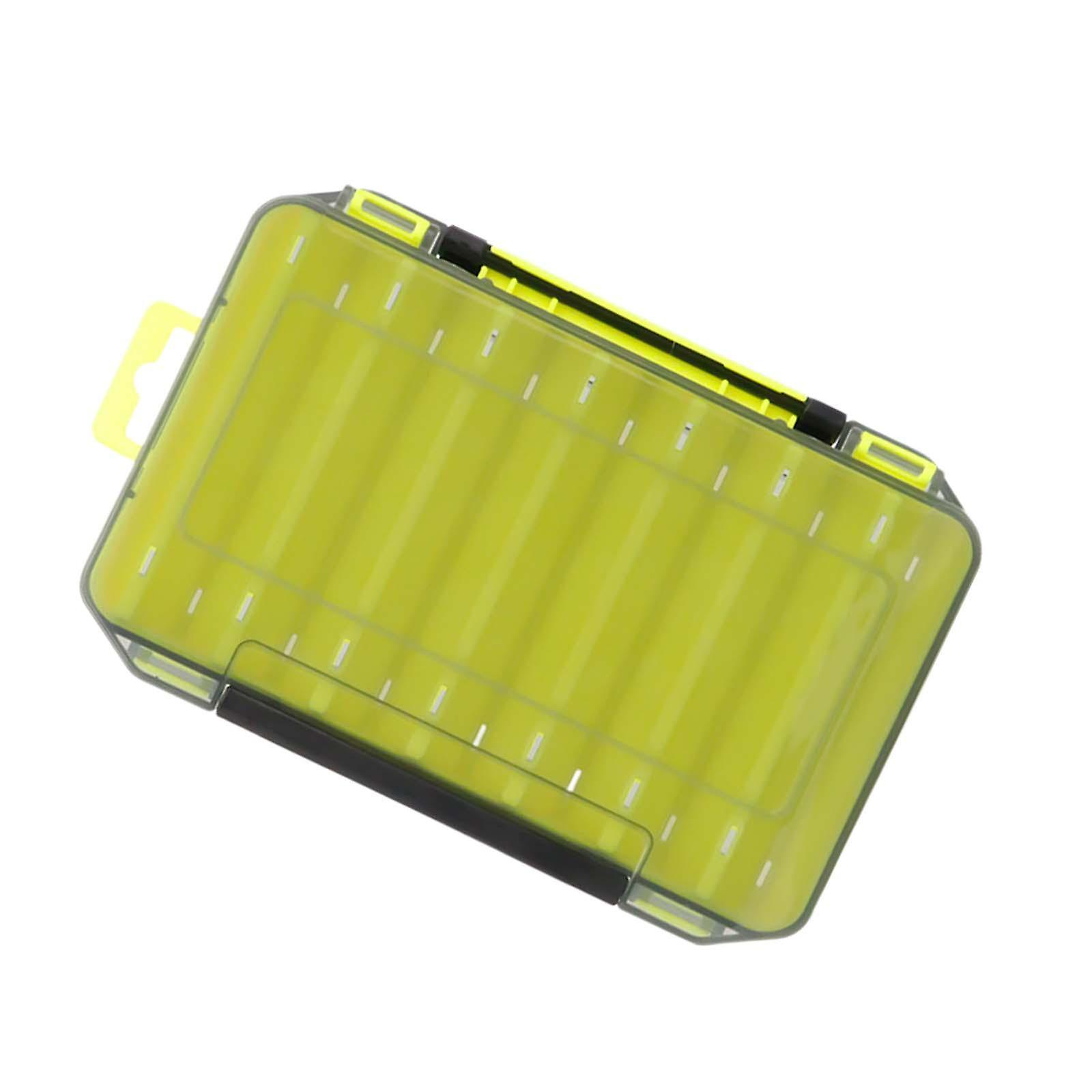 Fishing Lure Box Organizer Container Outdoor Double Sided Fishing Tackle Box Yellow