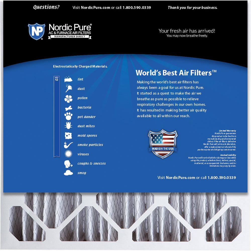 Nordic Pure 20 in. x 20 in. x 5 in. HoneywellLennox Replacement Air Filter MERV 12 (1-Pack) 20x20x5HM12-1