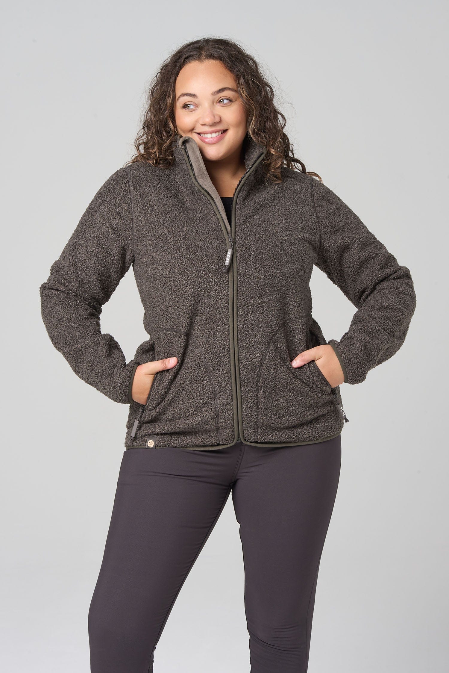 Windproof Full Zip Fleece - Fossil