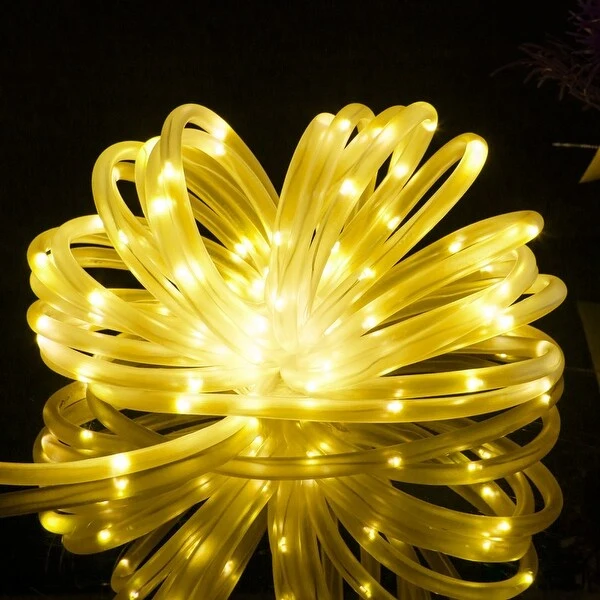 35.7ft 100 LED Solar Powered Rope String Outdoor 2 Pack Fatiry Light - 2 Pack