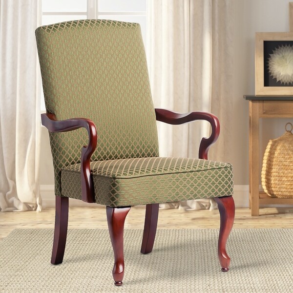 Copper Grove Casalis Cherry Finish Gooseneck Accent Chair