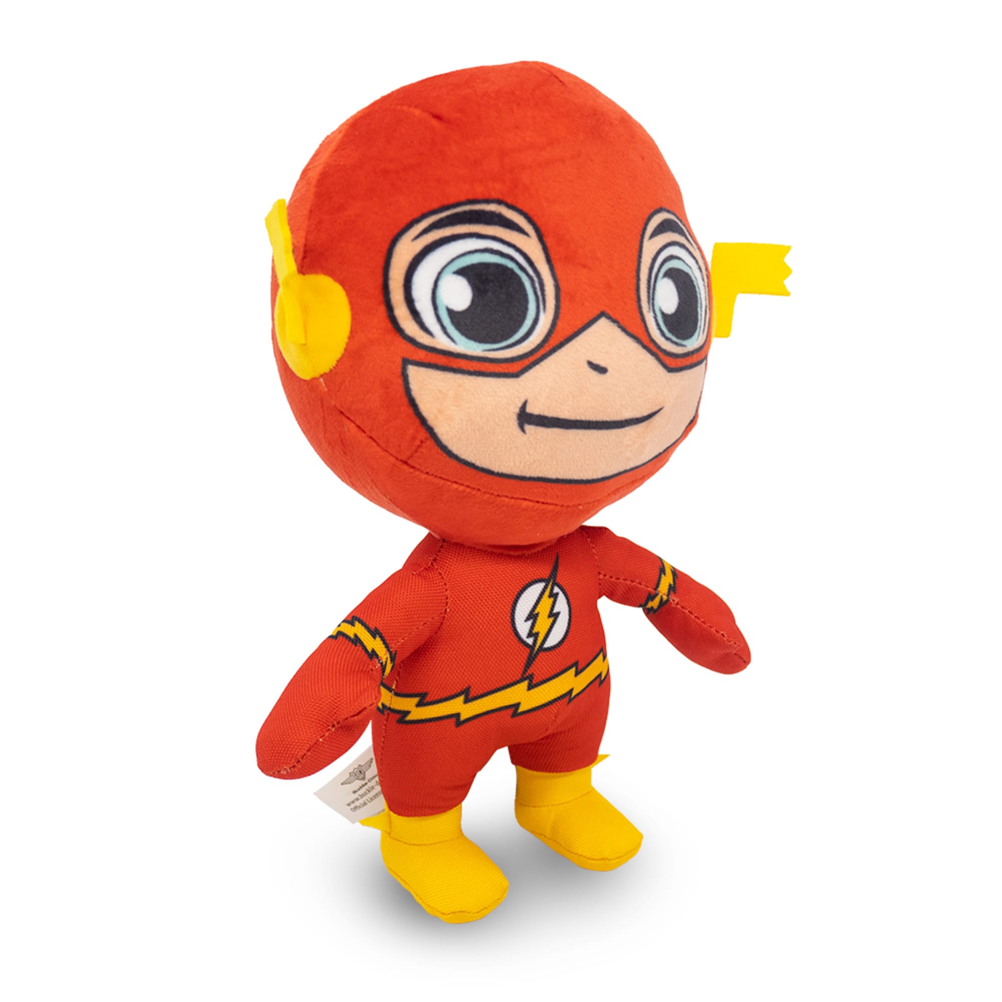 Buckle-Down DC Comics Super Friends Collection Chibi Flash Full Body Pose Plush Squeaker Dog Toy， Small