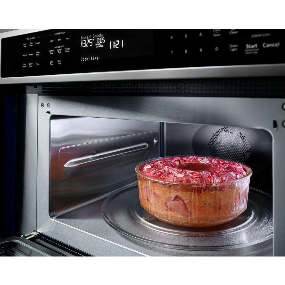 KitchenAid 30 in. Electric Even-Heat True Convection Wall Oven with Built-In Microwave in Stainless Steel KOCE500ESS