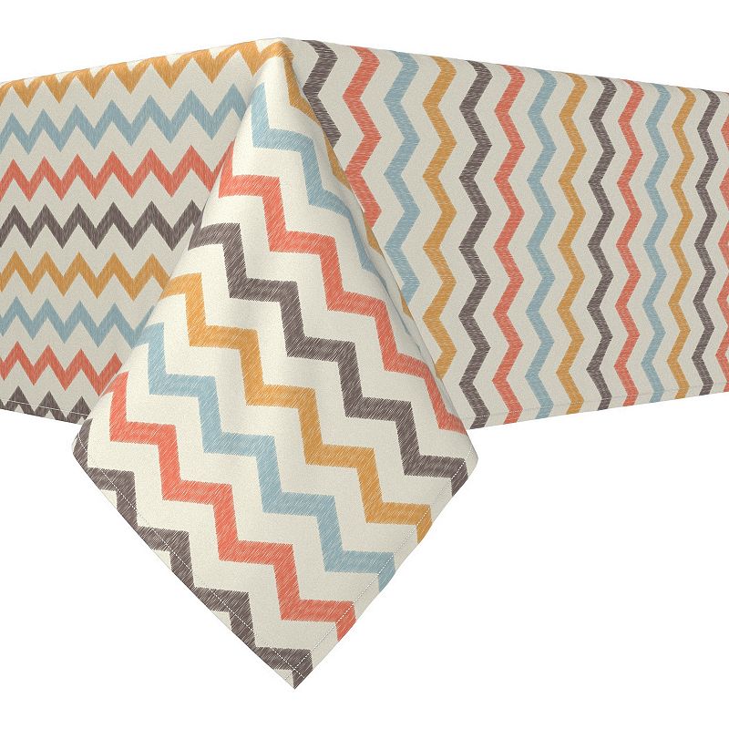 Rectangular Tablecloth， 100% Cotton， 52x104， Chevron Illustration