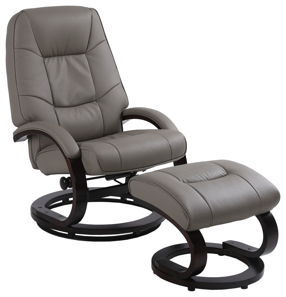 Sundsvall Recliner and Ottoman in Putty Air Leather   Contemporary   Recliner Chairs   by Progressive Furniture  Houzz